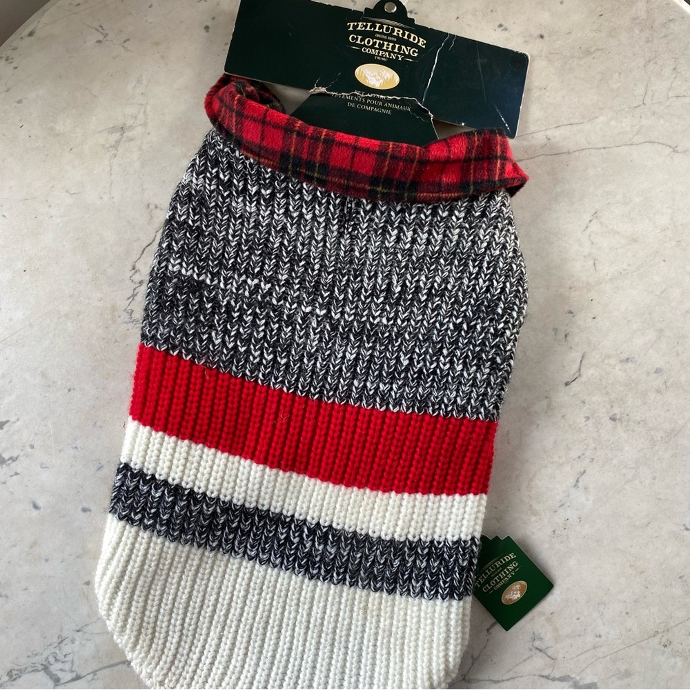 telluride clothing co. holiday winter fleece-lined pet sweater jacket, size m